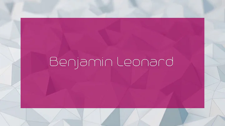 Benjamin Leonard Photo 31