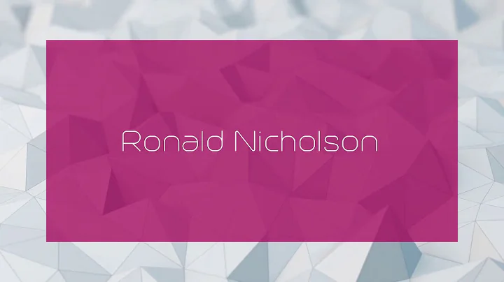 Ronald Nicholson Photo 28