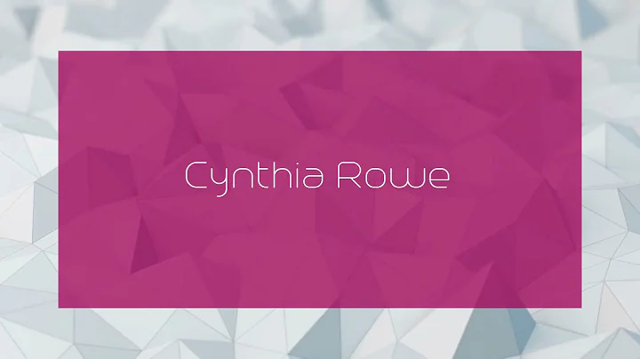 Cynthia Rowe Photo 29