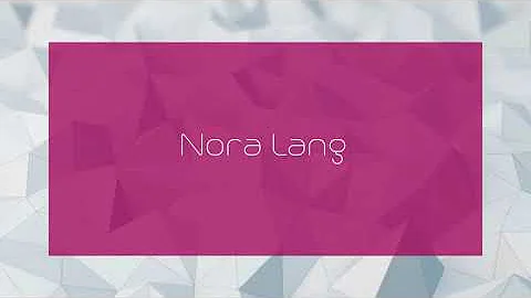 Nora Lang Photo 13