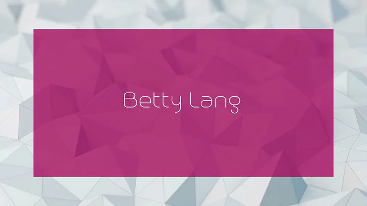 Betty Lang Photo 23