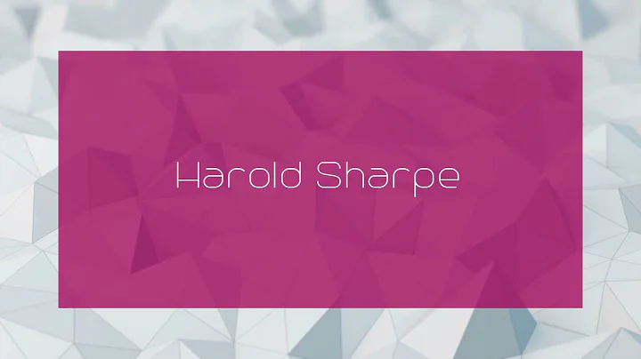 Harold Sharpe Photo 10