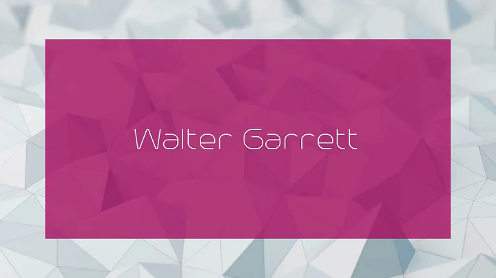 Walter Garrett Photo 35